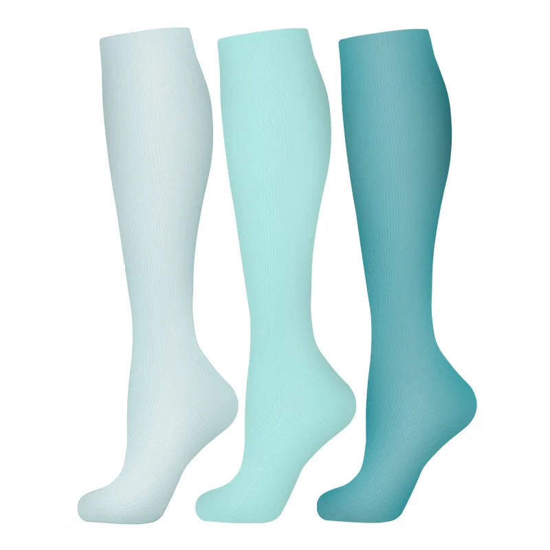 58 Styles 3 Pairs/Pack Compression Socks Knee High 30MmHg Women Men Sports Socks Edema Diabetes Varicose Veins Running Socks Quick Pick Grocers